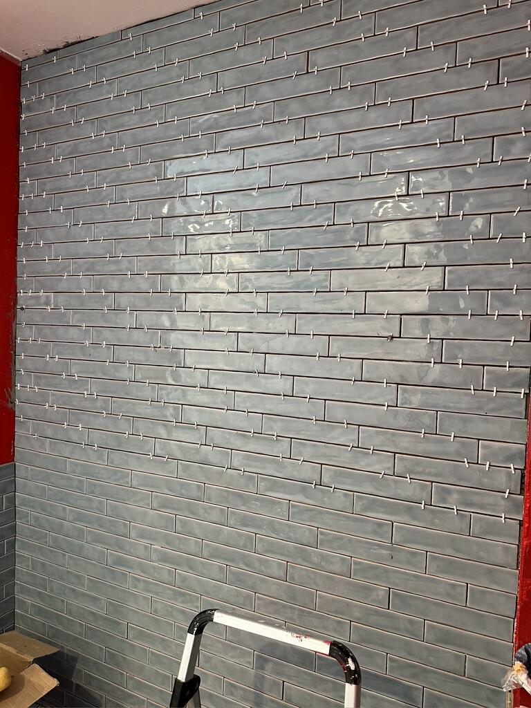 Subway Tile & Wood-Look Floor Bathroom — Poughquag, NY