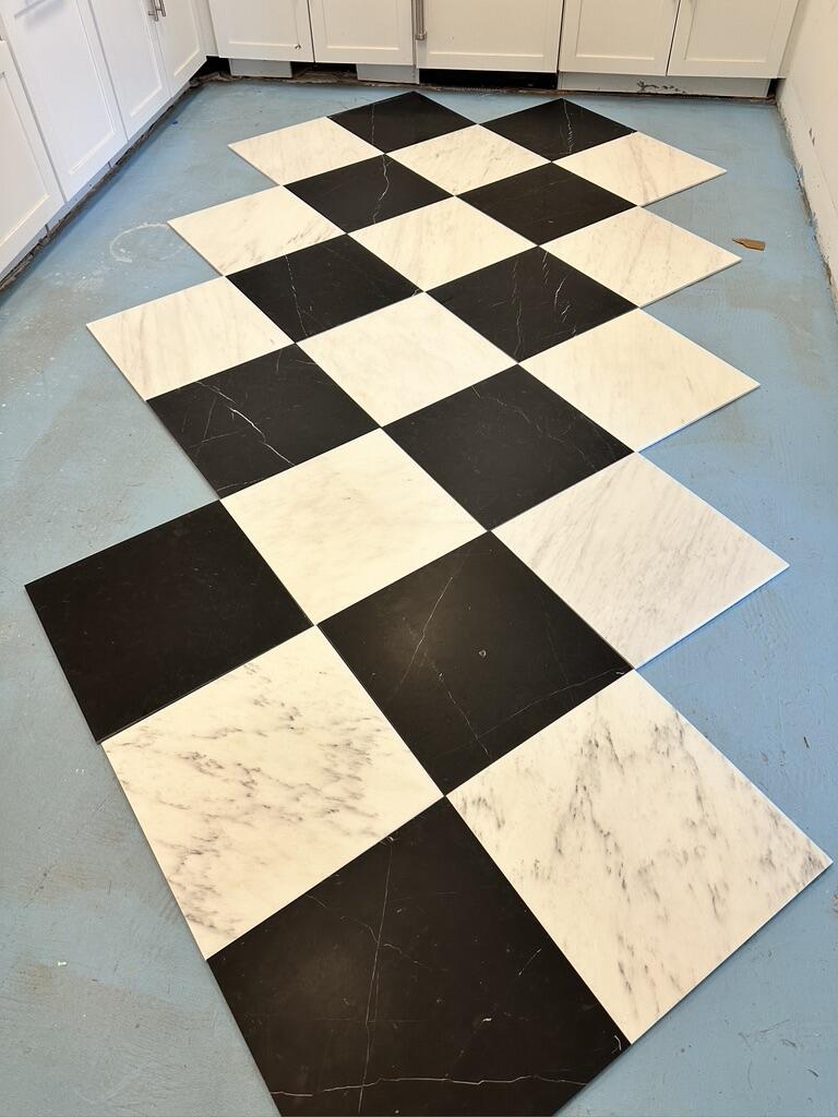 Marble Checkerboard Kitchen Floor — Poughquag, NY
